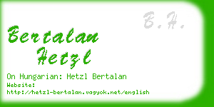 bertalan hetzl business card